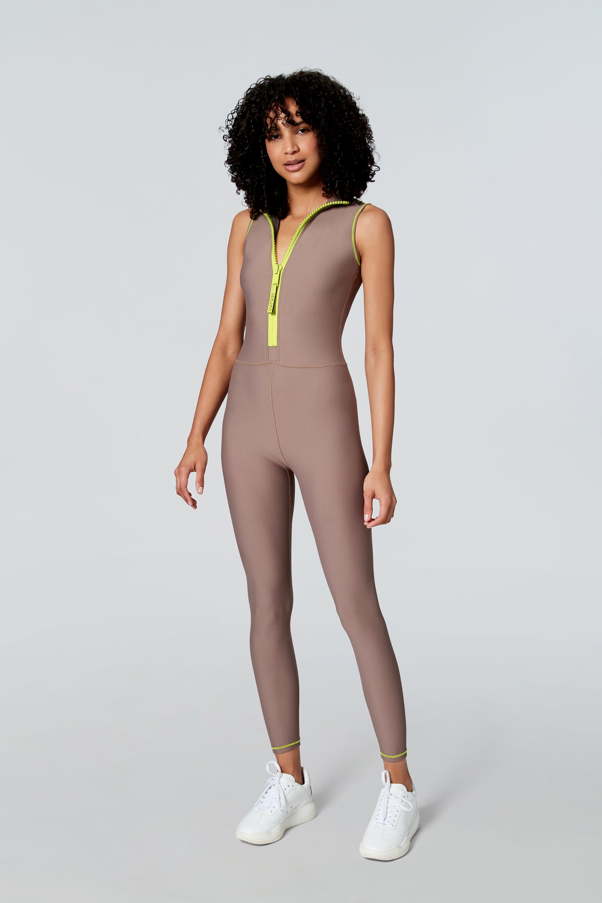 Chloe Sleeveless Catsuit in Taupe – WATSKIN Chloe Sleeveless Catsuit in Taupe – WATSKIN