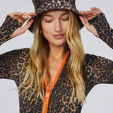 Front View of the Katie Bucket Hat in Leopard