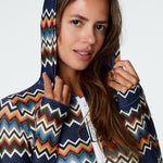 Lola Bodysuit in Zig Zag Closeup Left Hand View