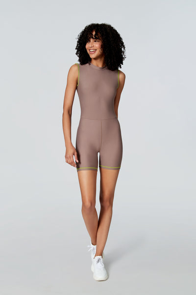 Reiley Sleeveless Short Bodysuit in Taupe – WATSKIN
