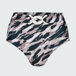  Watskin high rise Aria belted bikini bottom in Animal Mix -a zebra and leopard print combo-shown against a light gray background