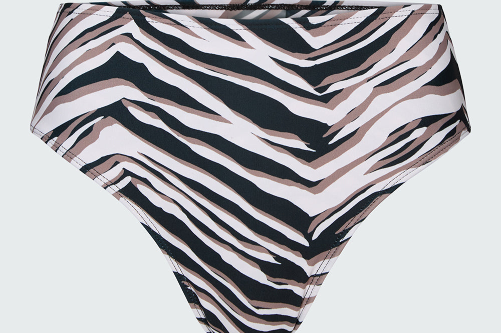 Watskin Belle bikini bottom in Natural Zebra on a white background