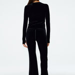 Juliette Palazzo Pant in Black Velvet Back View