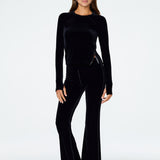 Juliette Palazzo Pant in Black Velvet