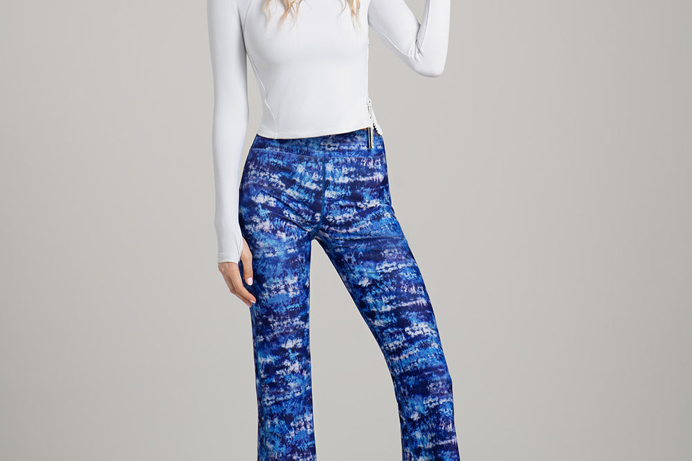 Watskin Juliette Palazzo Pant in Tie Dye White Top