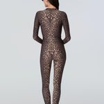 Female modeling Watskin Lois Catsuit in Leopard