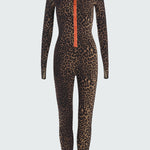 Long sleeve leopard print catsuit