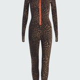 Long sleeve leopard print catsuit