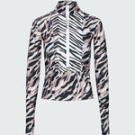 Mia Half Zip Pullover Rashguard in Animal Mix shown against a plain light gray background