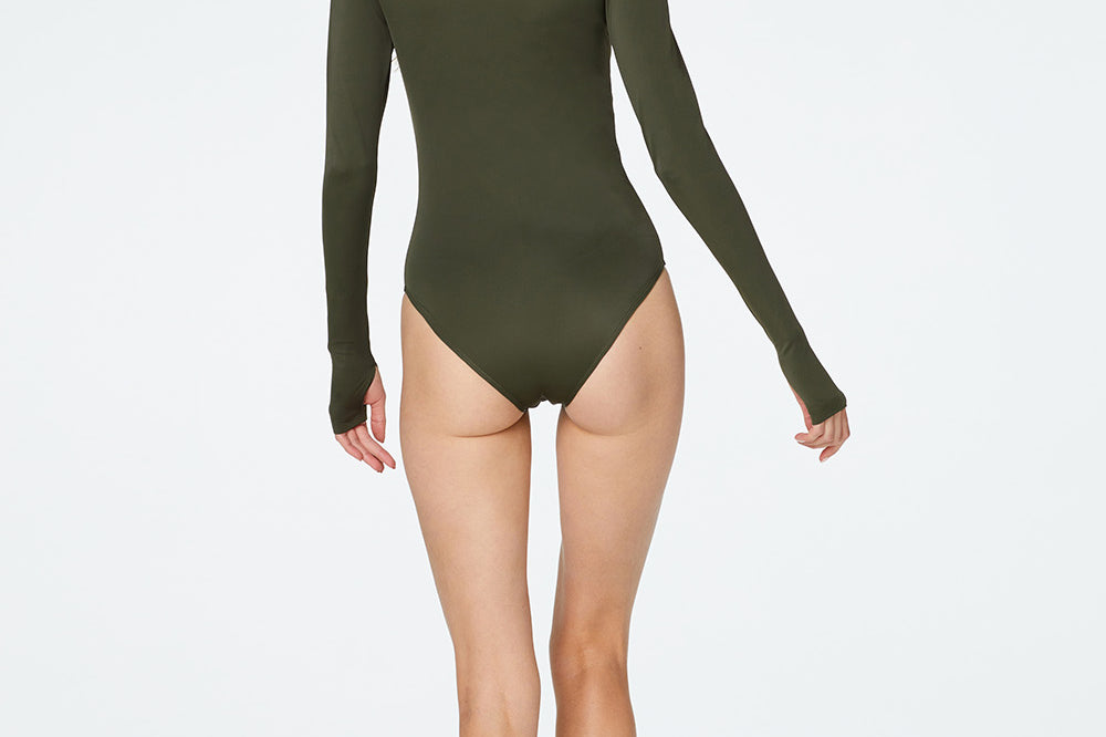 Ryann Bodysuit in Olive Back View