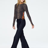 Walking in the Sasha Long Sleeve Tee in Leopard