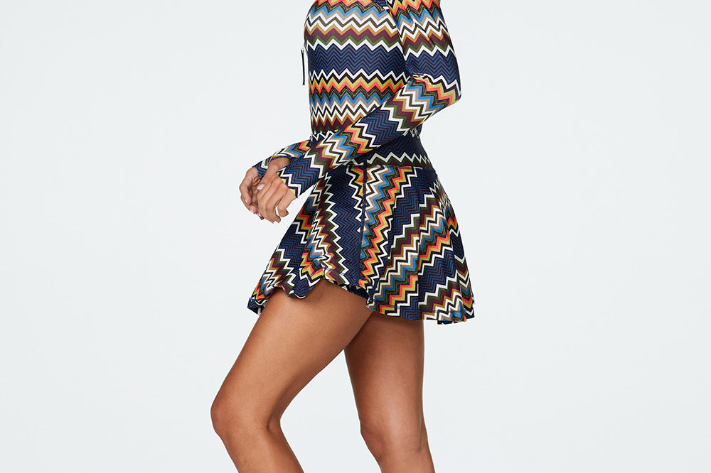 Isabel Tennis Skirt in Zig Zag Left Side