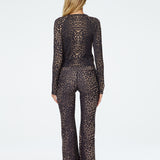 Juliette Palazzo Pant in Leopard Back