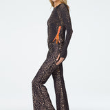 Juliette Palazzo Pant in Leopard Left Side