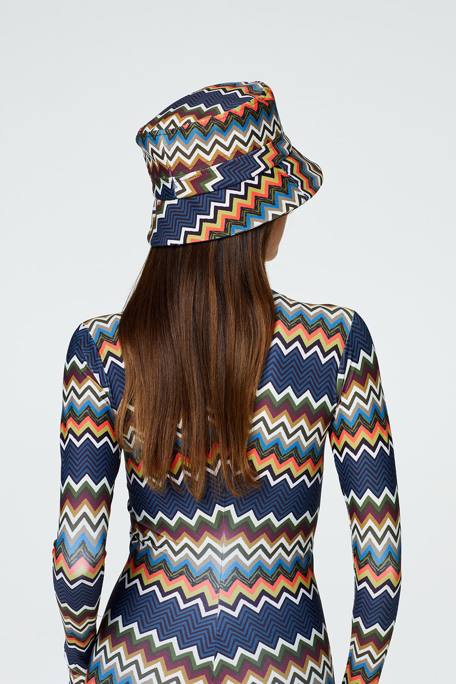 Kate Bucket Hat in Zig Zag Back Right Side VIew