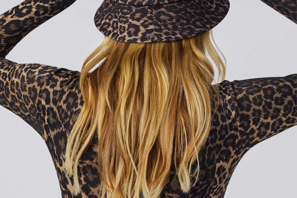 Back View of the Katie Bucket Hat in Leopard