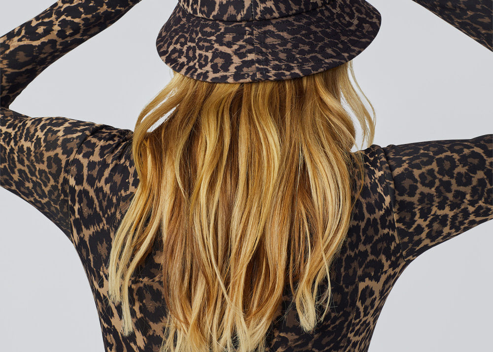 Back View of the Katie Bucket Hat in Leopard