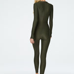 Lois Catsuit in Olive Green Back Left Center