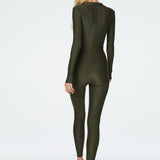Lois Catsuit in Olive Green Back Left Center