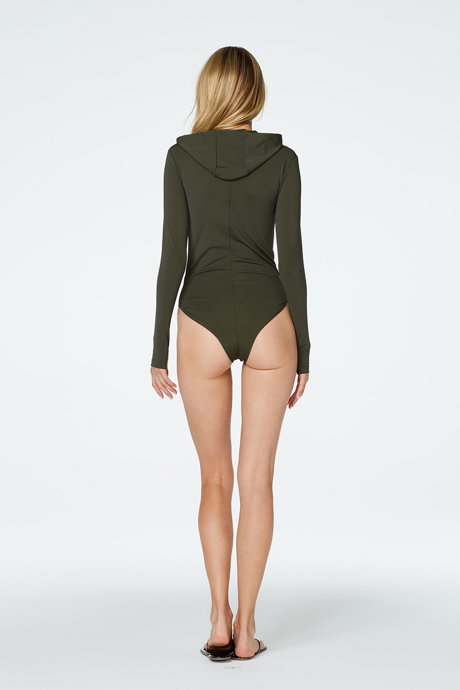 Lola Bodysuit in Olive Green Back