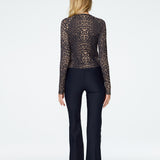 Sasha Long Sleeve Tee in Leopard Back