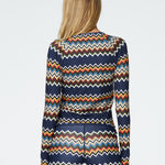 Sasha Long Sleeve Tee in Zig Zag Back