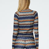 Sasha Long Sleeve Tee in Zig Zag Back