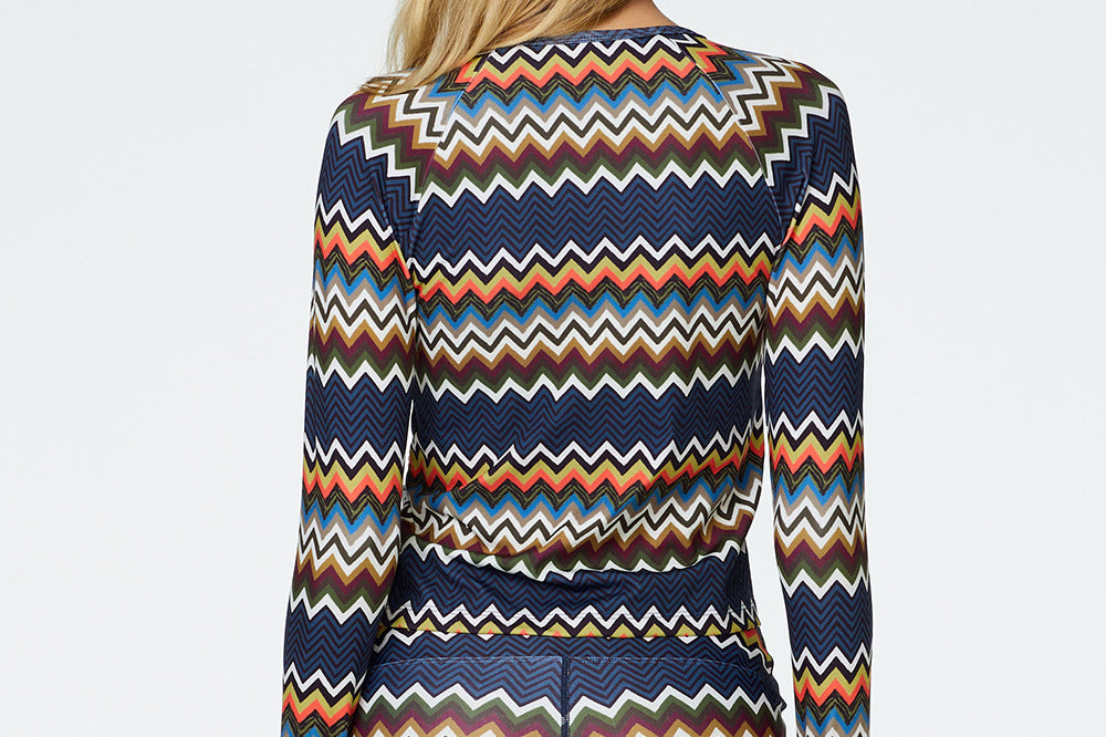 Sasha Long Sleeve Tee in Zig Zag Back