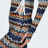 Sasha Long Sleeve Tee in Zig Zag Closeup