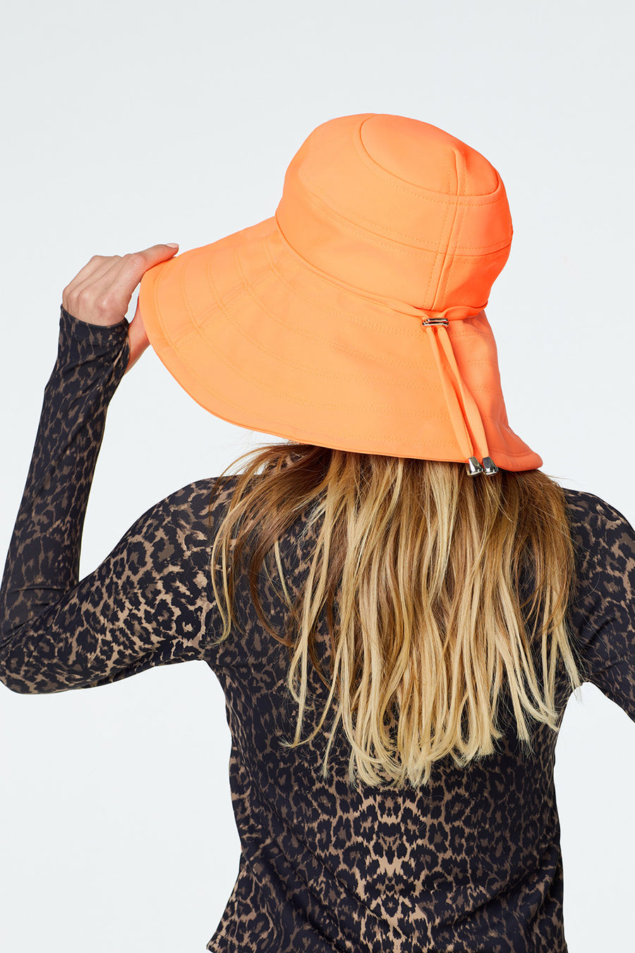 Sienna Hat in Neon Orange Back