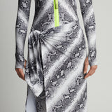 Closeup View of Watskin Lois Catsuit in Python